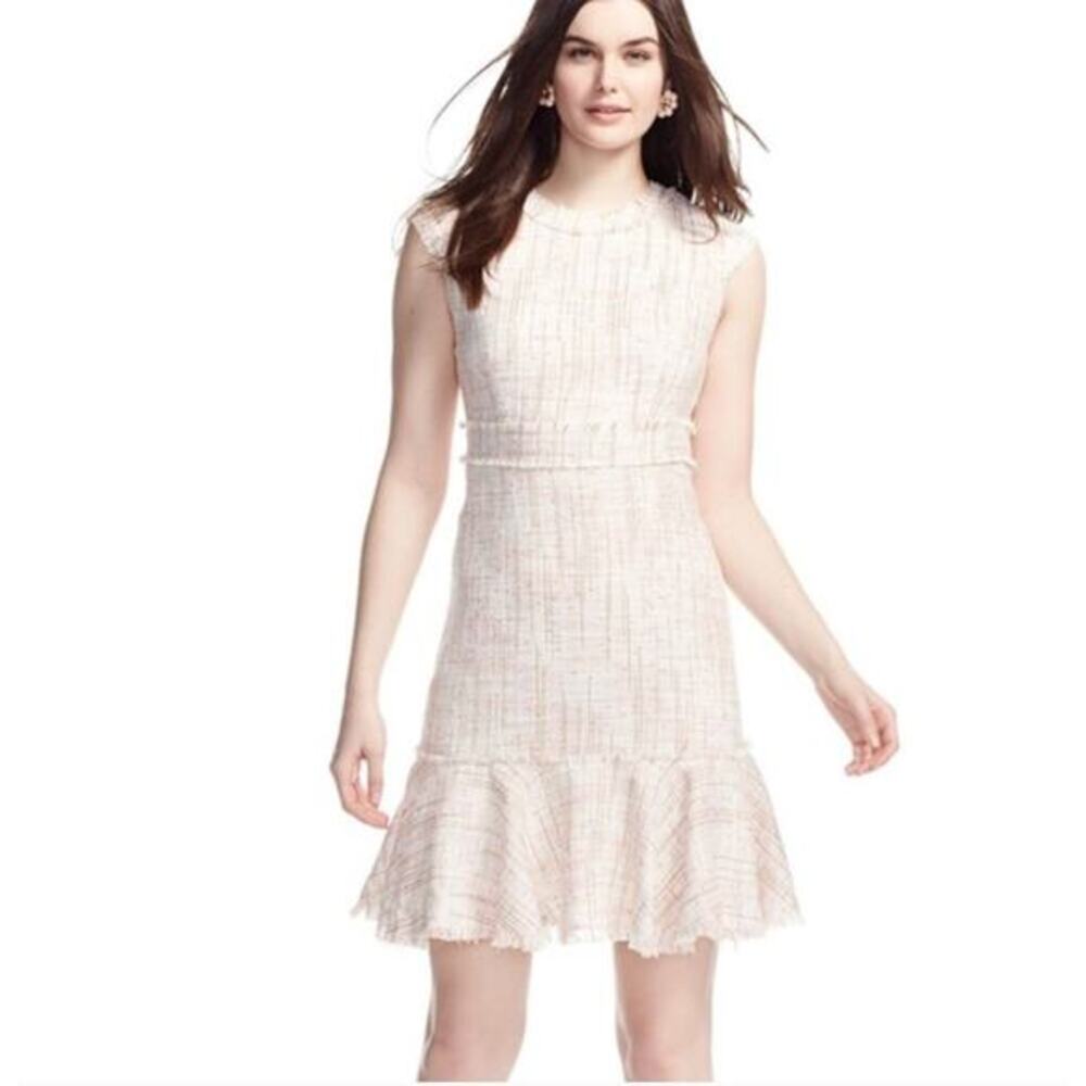 Nanette Lepore Pink Tweed Midi Dress